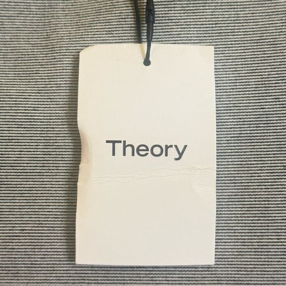 Theory New Size 8 Black White Stripe Cap Sleeve Ponte Essential Flare Mini Dress - Picture 6 of 8